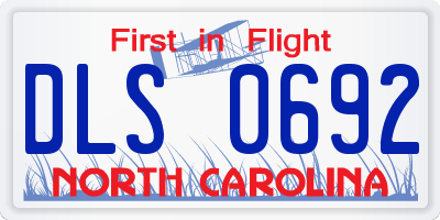 NC license plate DLS0692