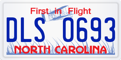 NC license plate DLS0693