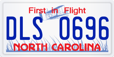 NC license plate DLS0696
