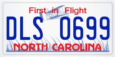 NC license plate DLS0699