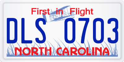 NC license plate DLS0703