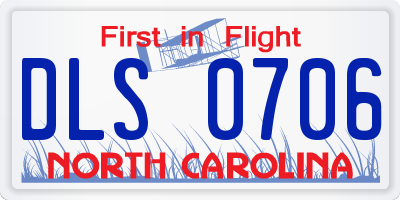 NC license plate DLS0706