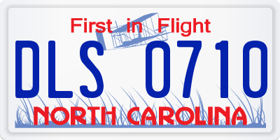 NC license plate DLS0710