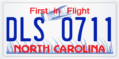 NC license plate DLS0711