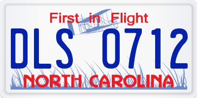NC license plate DLS0712