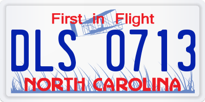 NC license plate DLS0713