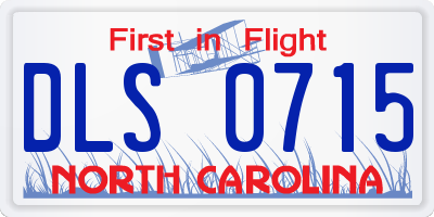 NC license plate DLS0715