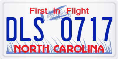 NC license plate DLS0717