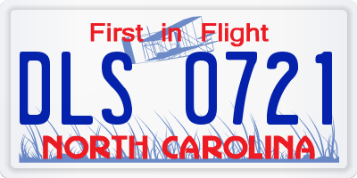 NC license plate DLS0721