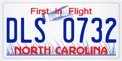 NC license plate DLS0732
