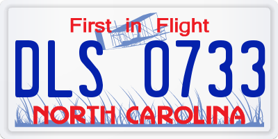 NC license plate DLS0733