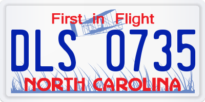 NC license plate DLS0735