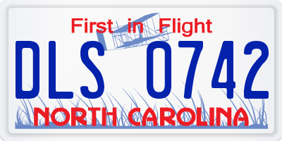 NC license plate DLS0742