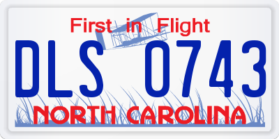 NC license plate DLS0743