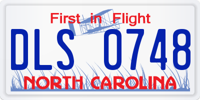 NC license plate DLS0748