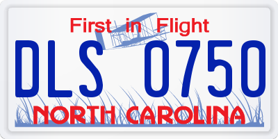 NC license plate DLS0750
