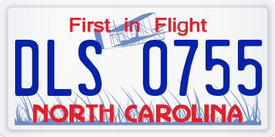 NC license plate DLS0755