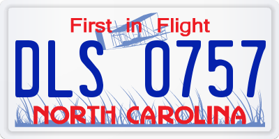 NC license plate DLS0757