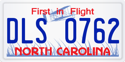NC license plate DLS0762