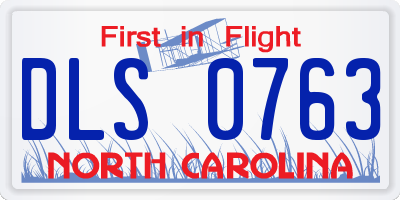 NC license plate DLS0763