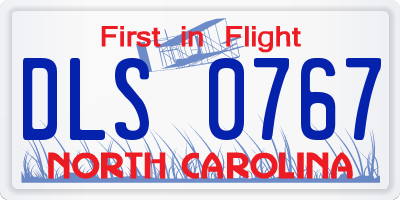 NC license plate DLS0767