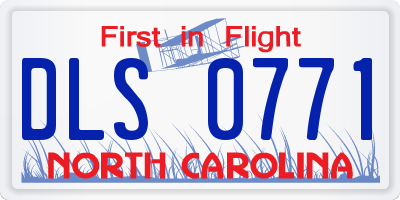 NC license plate DLS0771