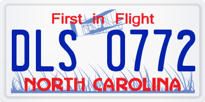 NC license plate DLS0772