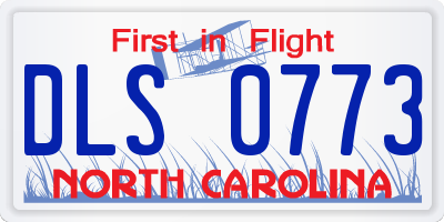 NC license plate DLS0773