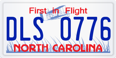 NC license plate DLS0776