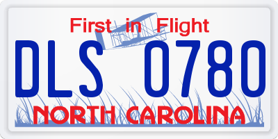 NC license plate DLS0780