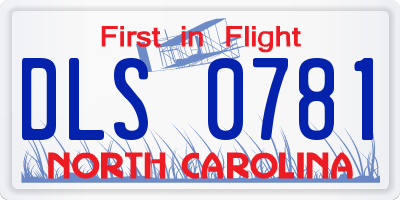 NC license plate DLS0781