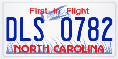 NC license plate DLS0782