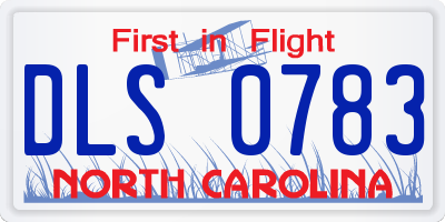 NC license plate DLS0783