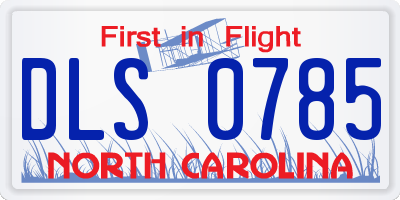 NC license plate DLS0785
