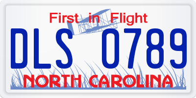 NC license plate DLS0789