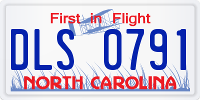 NC license plate DLS0791