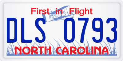 NC license plate DLS0793