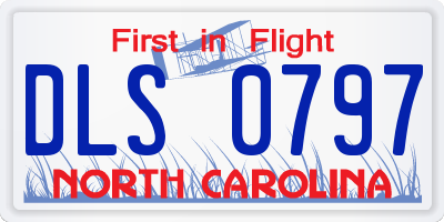 NC license plate DLS0797