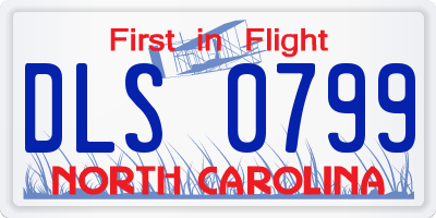 NC license plate DLS0799