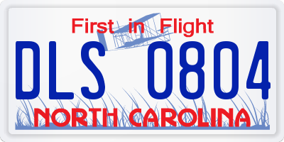 NC license plate DLS0804