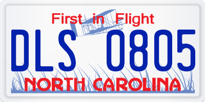 NC license plate DLS0805