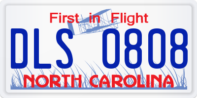 NC license plate DLS0808