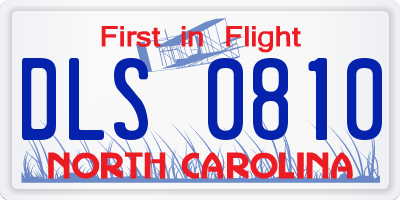 NC license plate DLS0810