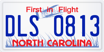 NC license plate DLS0813