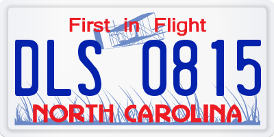 NC license plate DLS0815