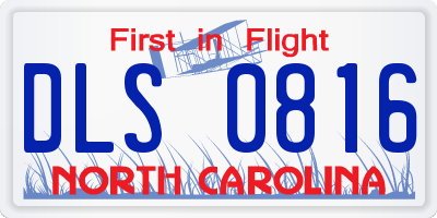 NC license plate DLS0816