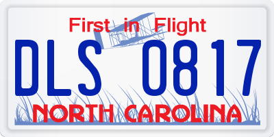 NC license plate DLS0817