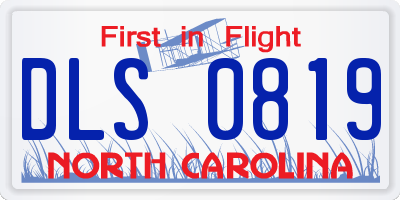 NC license plate DLS0819
