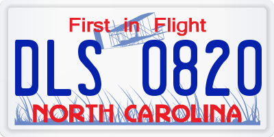 NC license plate DLS0820