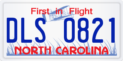 NC license plate DLS0821